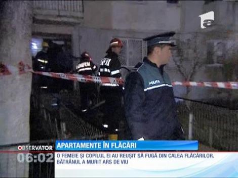 Un incendiu a creat panica printre locuitorii unui bloc din Capitală