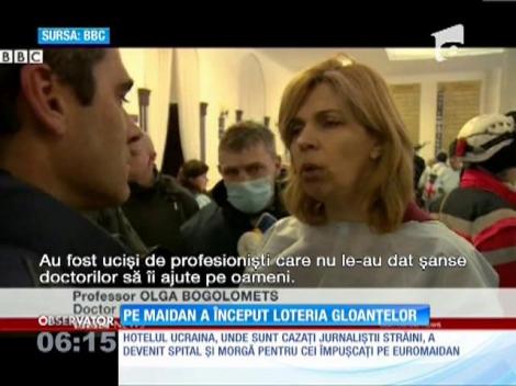 Piaţa Independenţei din Kiev arată ca un teatru de război