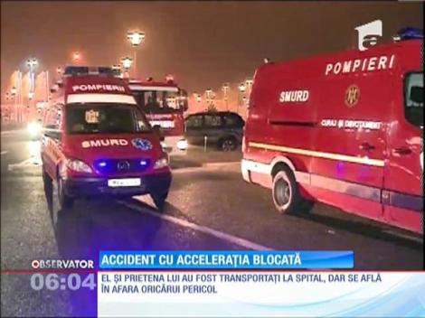 Un autoturism s-a răsturnat în parcarea unui mall din Capitală