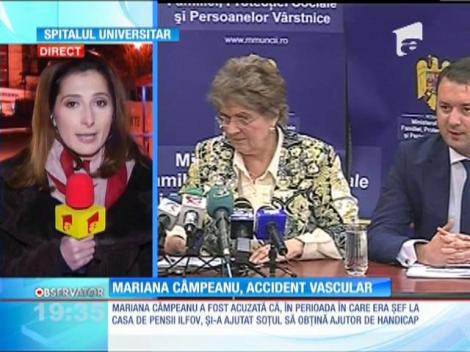 Ministrul Muncii, Mariana Câmpeanu, a făcut un accident vascular