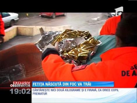 UPDATE / Gravida incendiată a născut o fetiţă