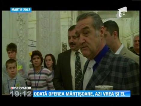 Becali odată oferea mărțișoare, azi vrea și el