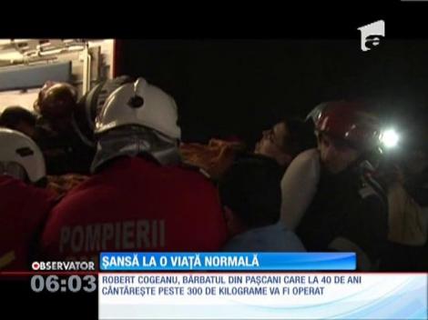 UPDATE / Un ieşean de 300 de kilograme, transportat la spital cu ajutorul pompierilor