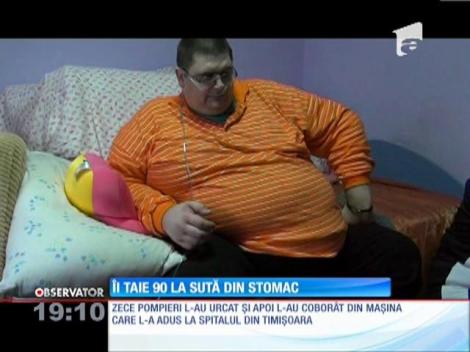 Bărbatul de 40 de ani şi 310 kilograme a ajuns la spitalul din Timişoara