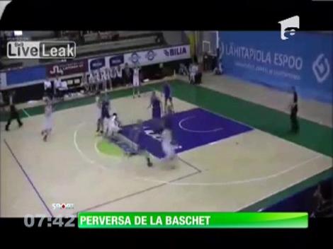 O baschetbalistă din campionatul Finlandei a făcut K.O. o adversară