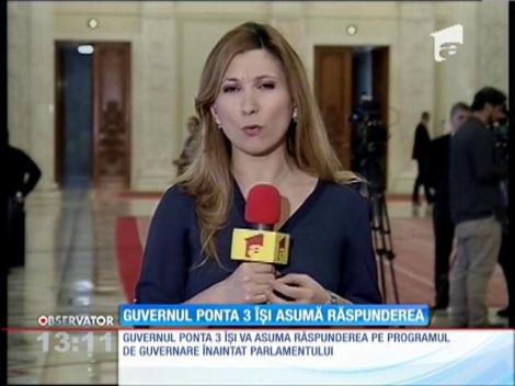 Guvernul Ponta 3 îşi asumă răspunderea