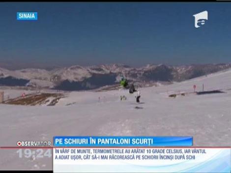 Pe schiuri, în pantaloni scurţi