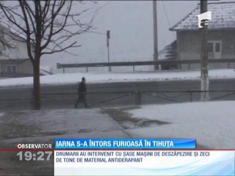 Iarna s-a întors în Pasul Tihuţa