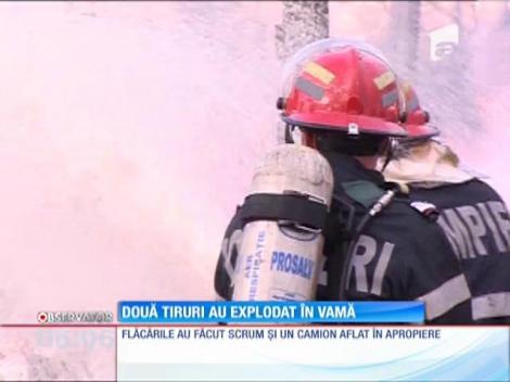 Un TIR a sărit în aer în vama Borş