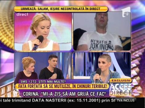 Corina, tânăra care spune că a fost obligată să se automutileze: "Am primit mesaje de ameninţare"