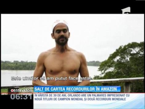 Un campion mondial a făcut un salt uluitor în pădurea amazoniană