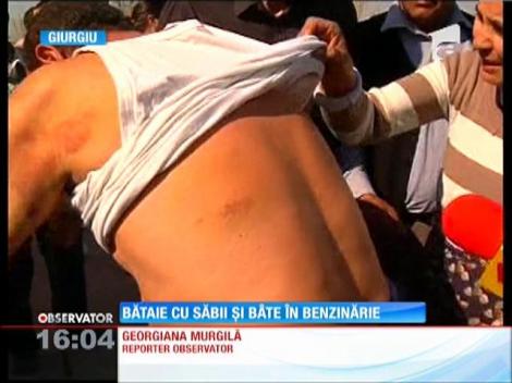 Bătaie cu săbii şi bâte într-o benzinărie din Giurgiu!