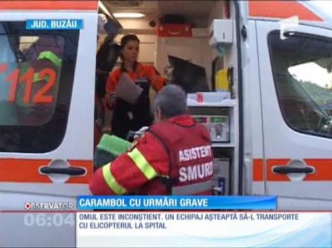 Carambol cu urmări grave pe un drum european din judeţul Buzău