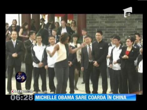 Michelle Obama sare coarda în China