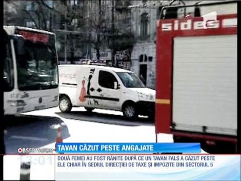 Tavan căzut peste angajate
