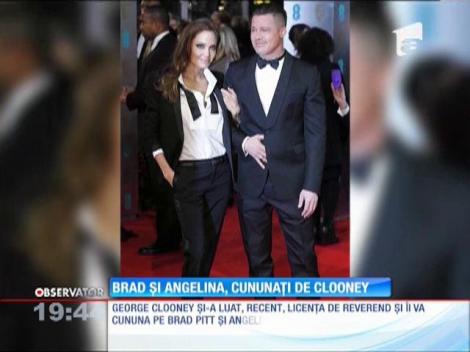 Brad Pitt și Angelina Jolie, cununați de George Clooney