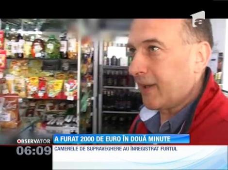 A furat 2000 de euro în mai puţin de două minute