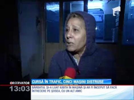 Cursă în trafic, 5 maşini distruse