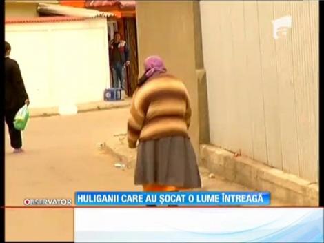 Huliganii care au terorizat o bătrână bolnavă, audiați la poliție