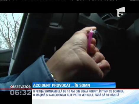 O fetiţă somnambulă a plecat de acasă cu maşina familiei