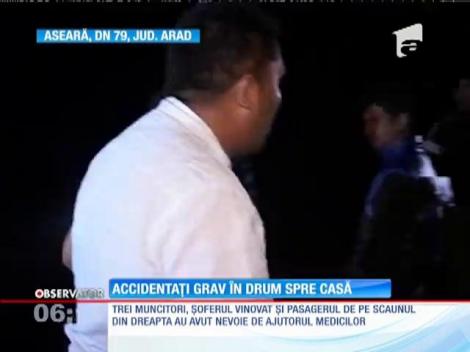 Cinci oameni au fost grav răniţi, pe o şosea din judeţul Arad