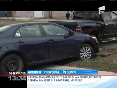 O fetiţă a provocat un accident în somn