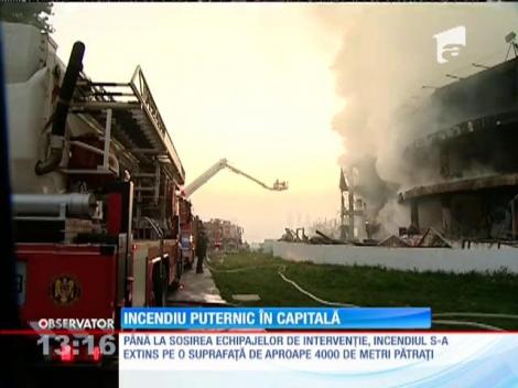 Incendiu puternic în Capitală