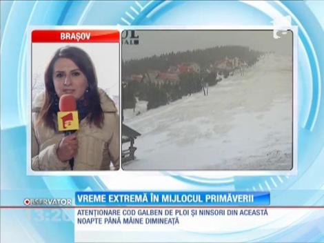 Cod galben de lapoviţă şi ninsoare din această noapte până mâine dimineaţă