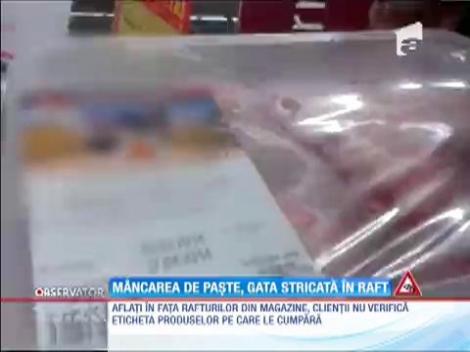 Sute de kilograme de carne expirată, găsite într-un hipermarket din Bucureşti