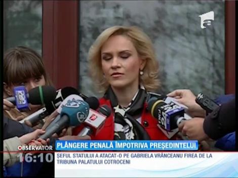 Gabriela Vrânceanu Firea a depus plângere penală împotriva preşedintelui Traian Băsescu
