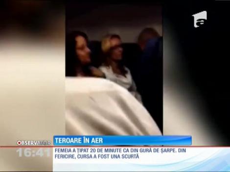O femeie a ţipat în continuu 20 de minute în timpul unui zbor cu avionul