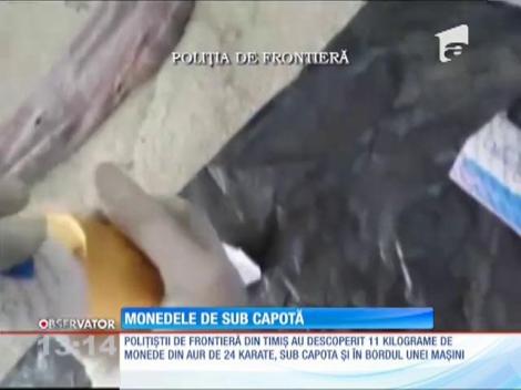 Monede de aur găsite sub capota unui autoturism