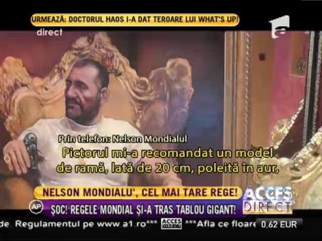 Nelson Mondialul şi-a făcut un tablou gigant, pus într-o ramă poleită cu aur!