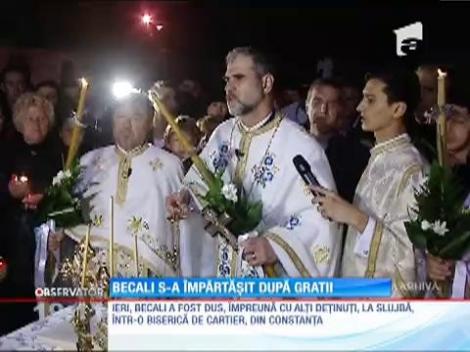 La Poarta Albă, sărbătoarea e mai modestă! Gigi Becali s-a spovedit şi s-a împărtăşit