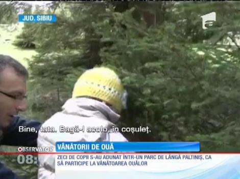 Copiii din Sibiu au pornit la vânătoarea de ouă de ciocolată