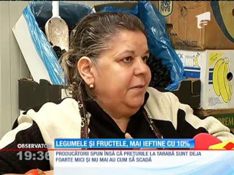 Fructele şi legumele, mai iefine cu 10%