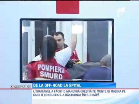 O cursă off-road în munţii Apuseni s-a terminat într-o prăpastie de 20 de metri pentru un lituanian.
