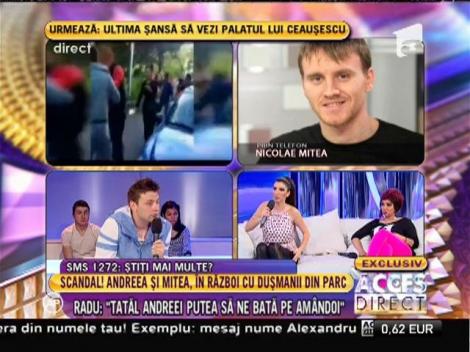 Nicolae Mitea și  unul dintre presupușii agresori din parc, amenințări în direct