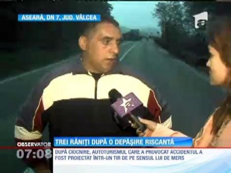 O depăşire riscantă a trimis trei oameni pe patul de spital