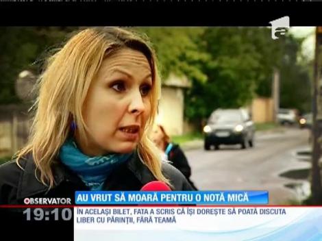 Au vrut să moară împreună pentru că au luat note mici la şcoală!