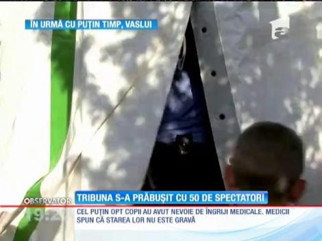 Opt copii au fost răniţi uşor, după ce tribuna unui circ ambulant din Vaslui s-a prăbuşit