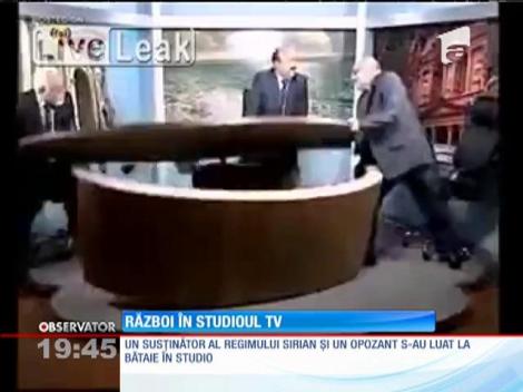 Doi analişti politici sirieni s-au luat la bătaie în timpul unei emisiuni TV