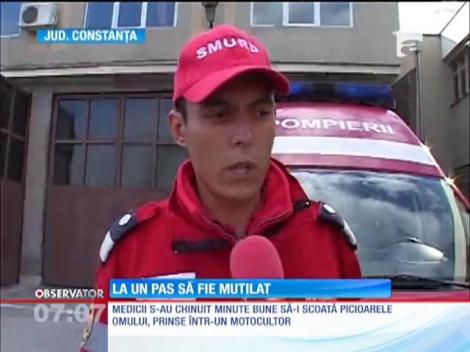 Aproape mutilat de aparatul menit să-i facă treaba mai uşoară