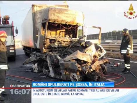 Trei români au ars de vii într-un grav accident de circulaţie petrecut în Italia