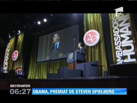 Barack Obama, premiat de Steven Spielberg
