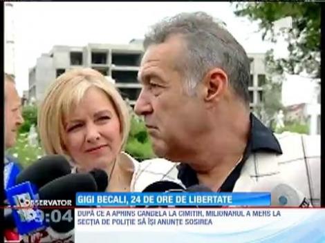 Gigi Becali, cu ochii în lacrimi în prima zi de libertate