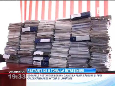 Dosarele restanțierilor din Galați la plata căldurii si apei calde cântăresc o tonă şi jumătate