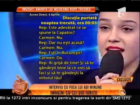 Fiica lui Adi Minune: ”Nu am fugit cu iubitul meu”