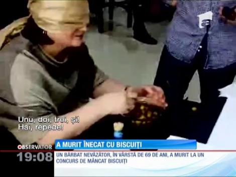 Un bărbat de 69 de ani a murit înecat la un concurs de mâncat biscuiţi