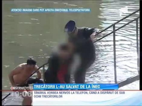 Tânăr de 26 de ani salvat de trecători din râul Dâmboviţa